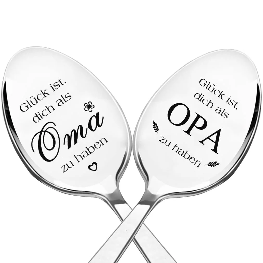 Ложка з нержавіючої сталі з гравіюванням. Подарунок для дідуся, бабусі, фото №1