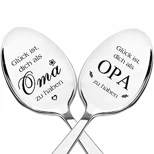 Ложка з нержавіючої сталі з гравіюванням. Подарунок для дідуся, бабусі - Фото 1