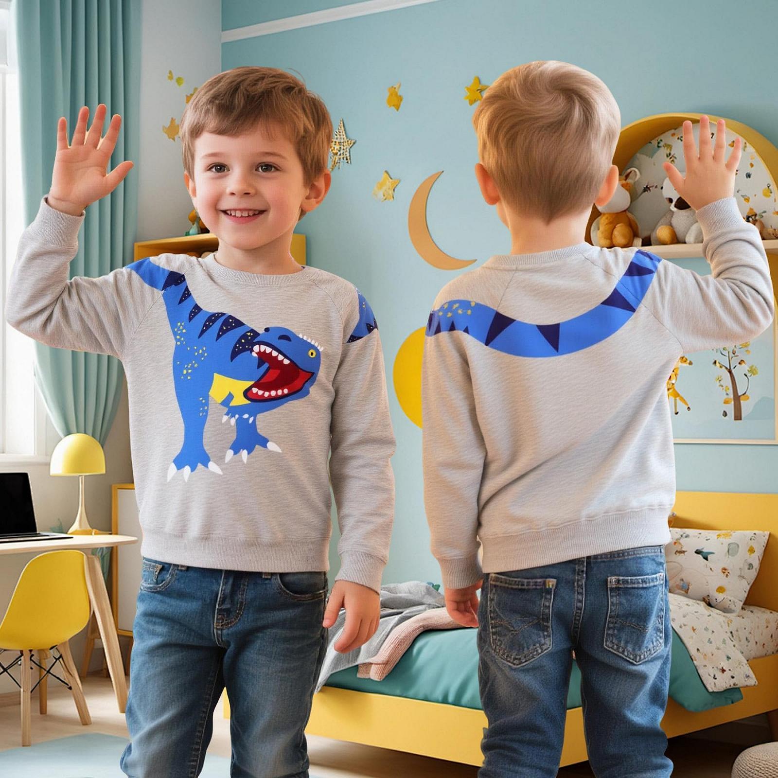 Світшот FILOWA для хлопчиків, бавовняний пуловер з довгими рукавами, фото №3