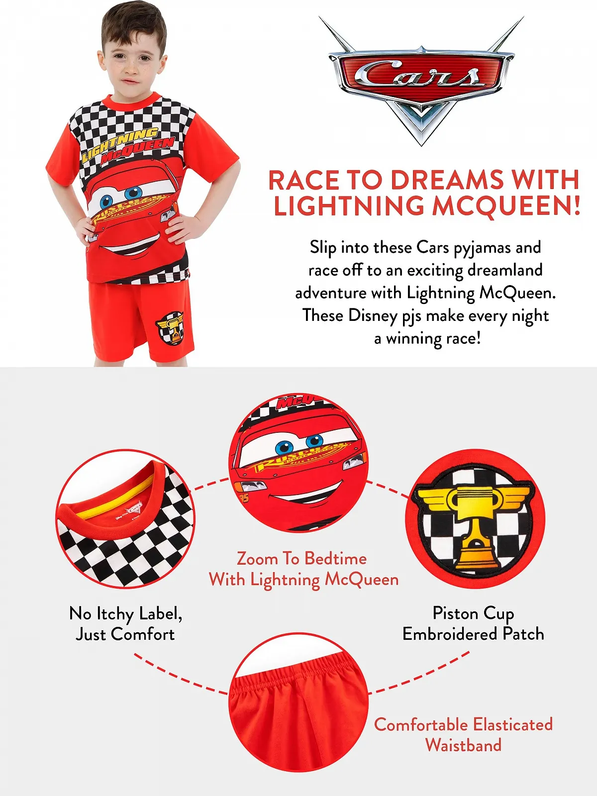 Піжама Disney Cars для хлопчиків Блискавка Макквін, фото №8