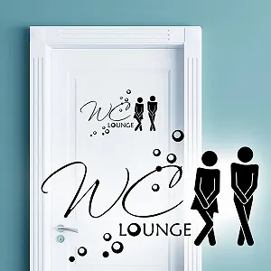 Наклейка на стіну W3331 Man / Woman Toilet Lounge Чорна 27 x 16 см - Фото 1