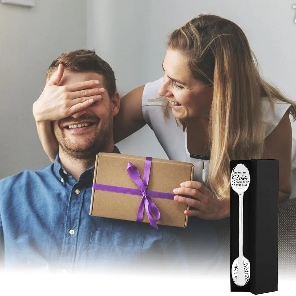 Набір з 2 кавових ложок з гравіюванням 19 см, фото №7