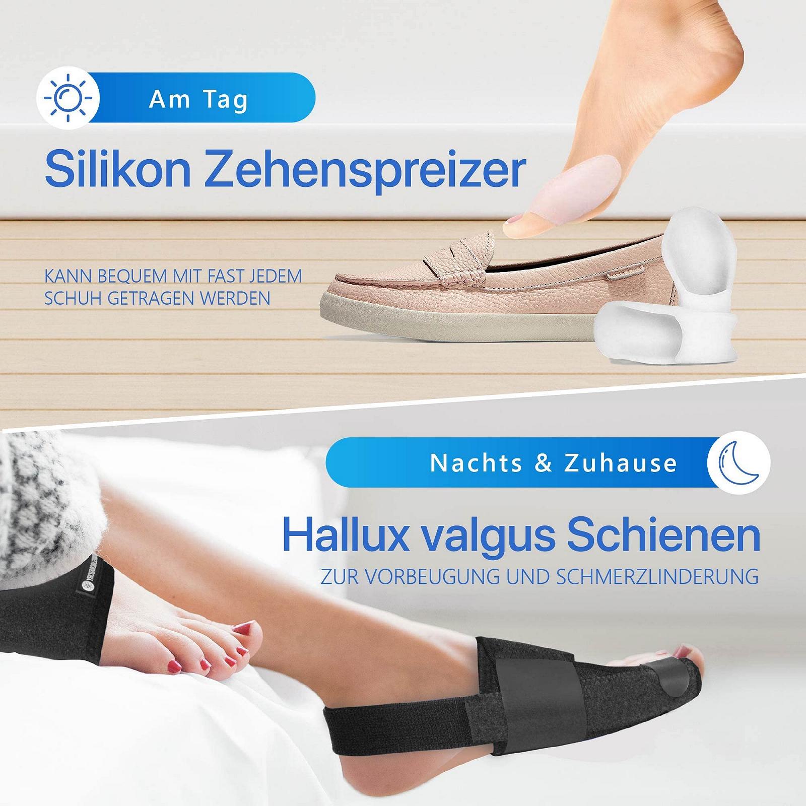 Комплект для корекції Hallux Valgus Sports Laboratory для дня і ночі 2 x шини Hallux Valgus, фото №4