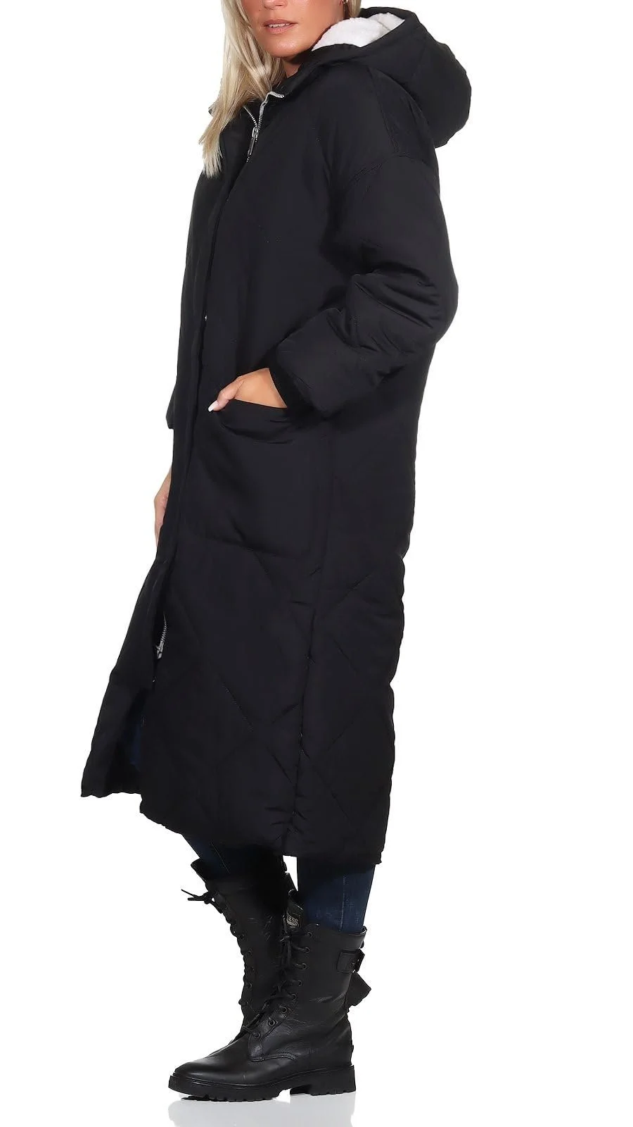 Жіноче стьобане пальто Hailys стьобана парка Ma44lin з капюшоном, фото №4