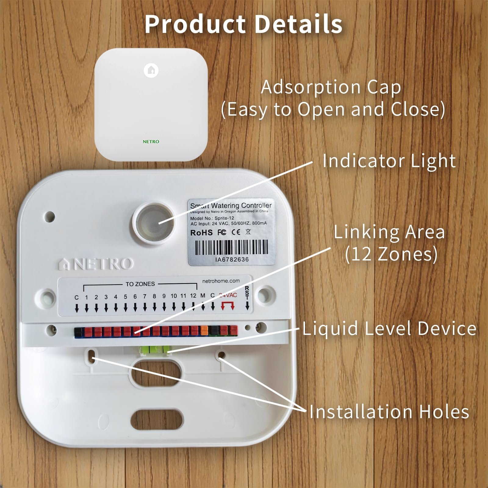 Контролер, таймер розбризкувача Netro WiFi 12 Zone Remote Access Weather Aware, фото №6
