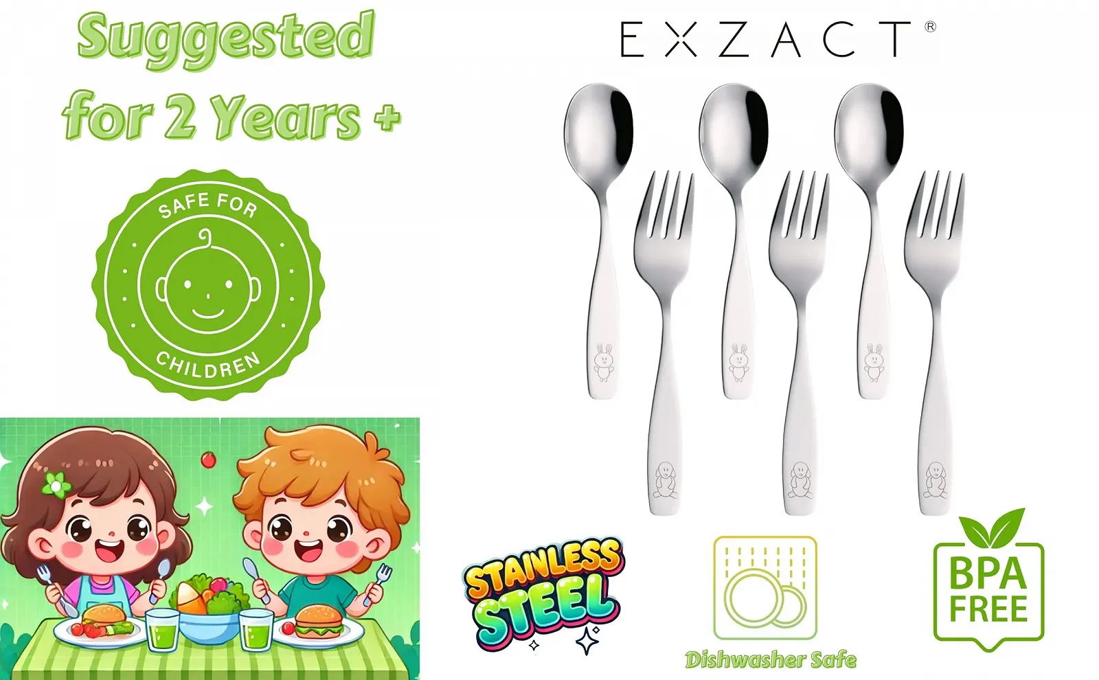 Набір столових приборів EXZACT з нержавіючої сталі, 12 предметів, фото №6 Набір столових приборів EXZACT з нержавіючої сталі, 12 предметів, фото №6