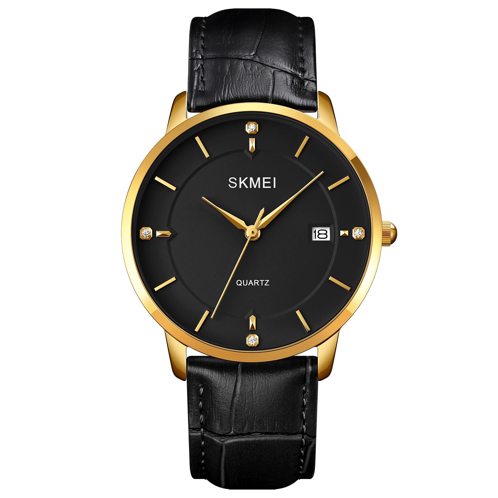 Годинник Skmei 1801 Gold-Black Шкіра, фото №1