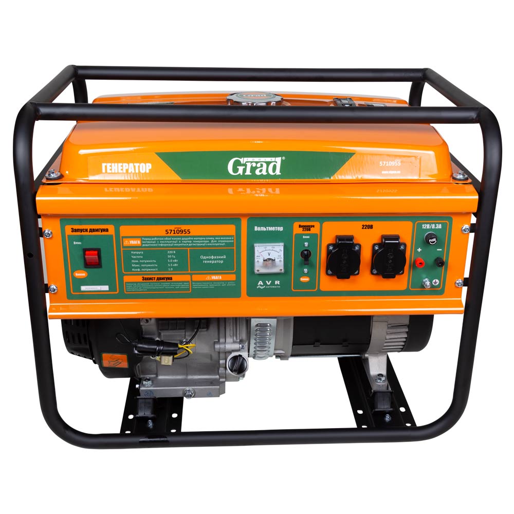 Генератор бензиновий 5.0/5.5кВт 4-х тактний ручний запуск GRAD 5710955, фото №3 Генератор бензиновий 5.0/5.5кВт 4-х тактний ручний запуск GRAD 5710955, фото №3