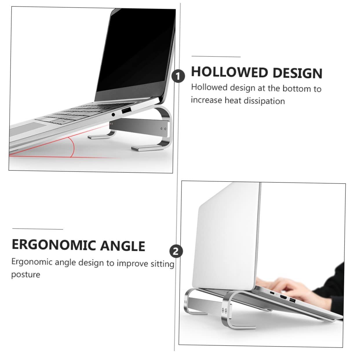 Підставка для ноутбука алюмінієва з нековзною поверхнею для кращого комфорту сидіння Оптимізована вентиляція, фото №9 Підставка для ноутбука алюмінієва з нековзною поверхнею для кращого комфорту сидіння Оптимізована вентиляція, фото №9