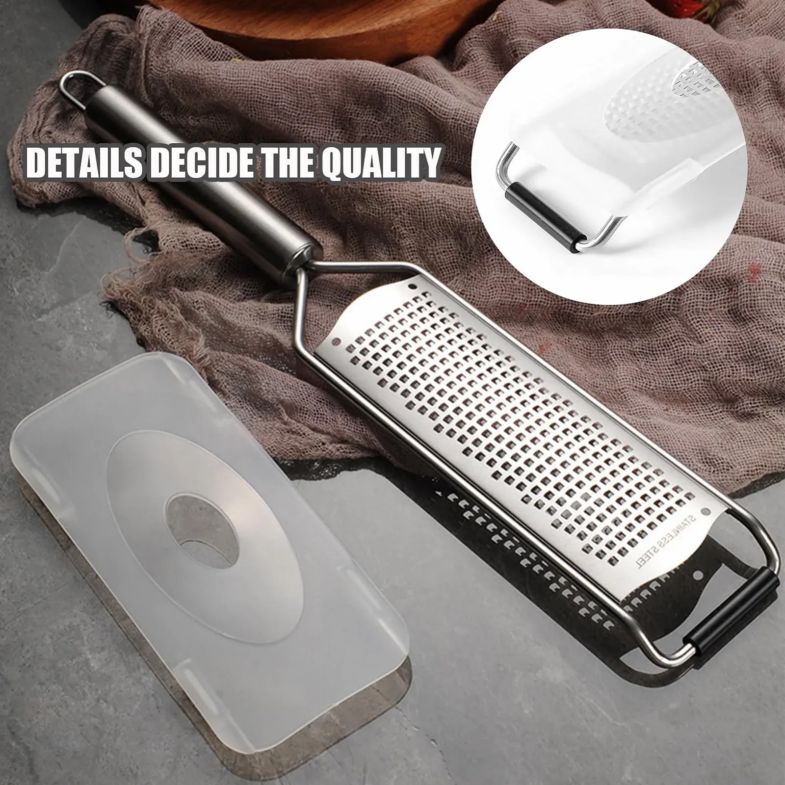 Тертка ручна Berglander для сиру, овочів з ергономічною ручкою для крупного натирання, фото №7