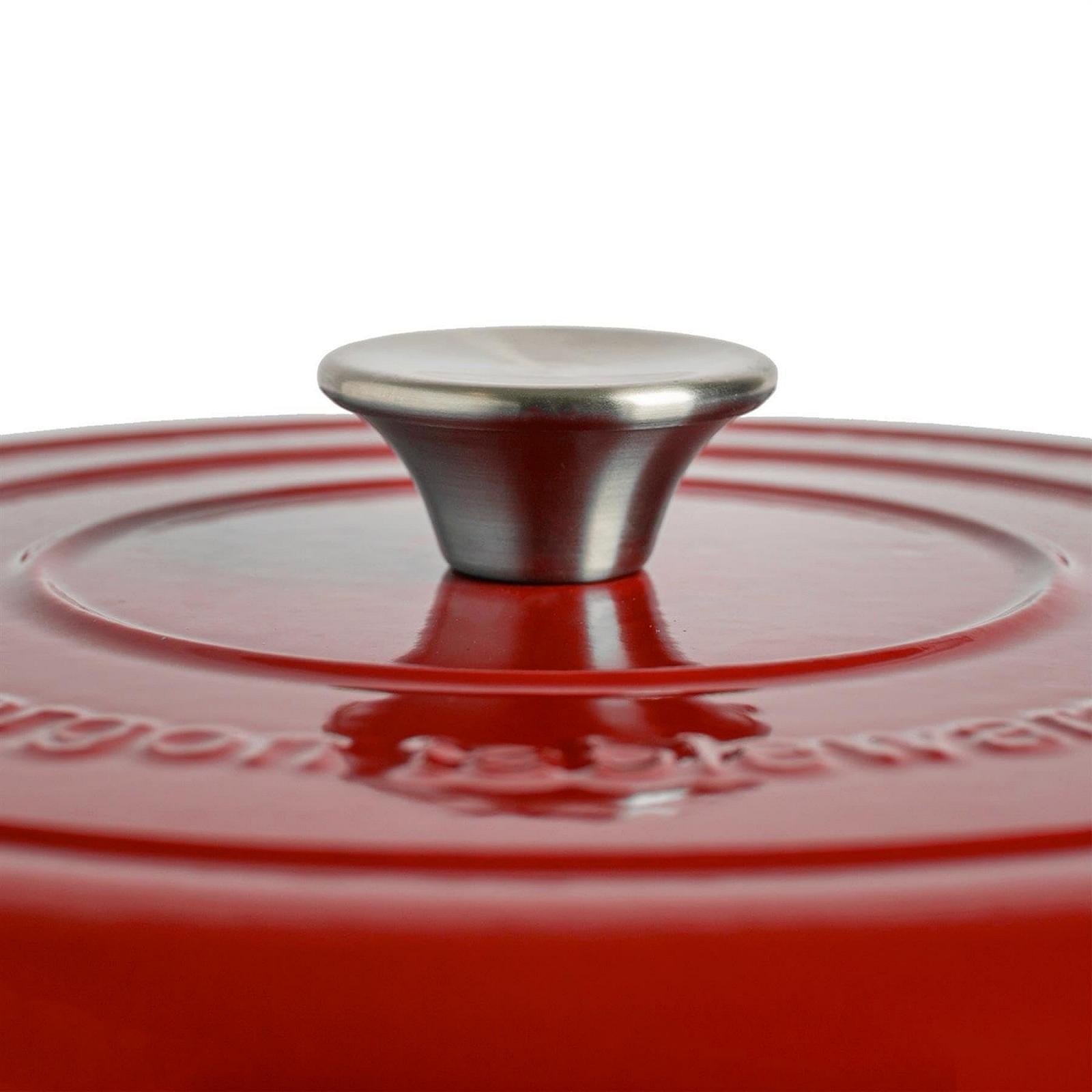 Форма для запекания Argon Tableware чугунная плоская с крышкой 2.3 л красное омбре, фото №6