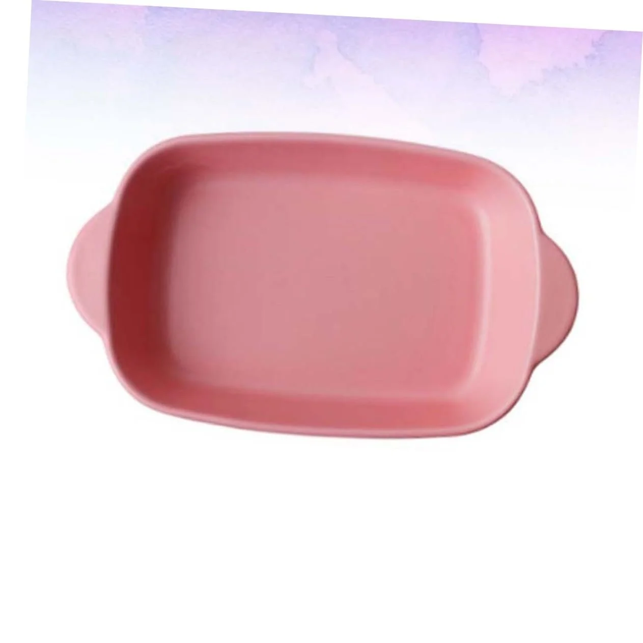 Форма для випічки GALPADA керамічна термостійка з ручками для мікрохвильової печі та духовки Рожева, фото №5
