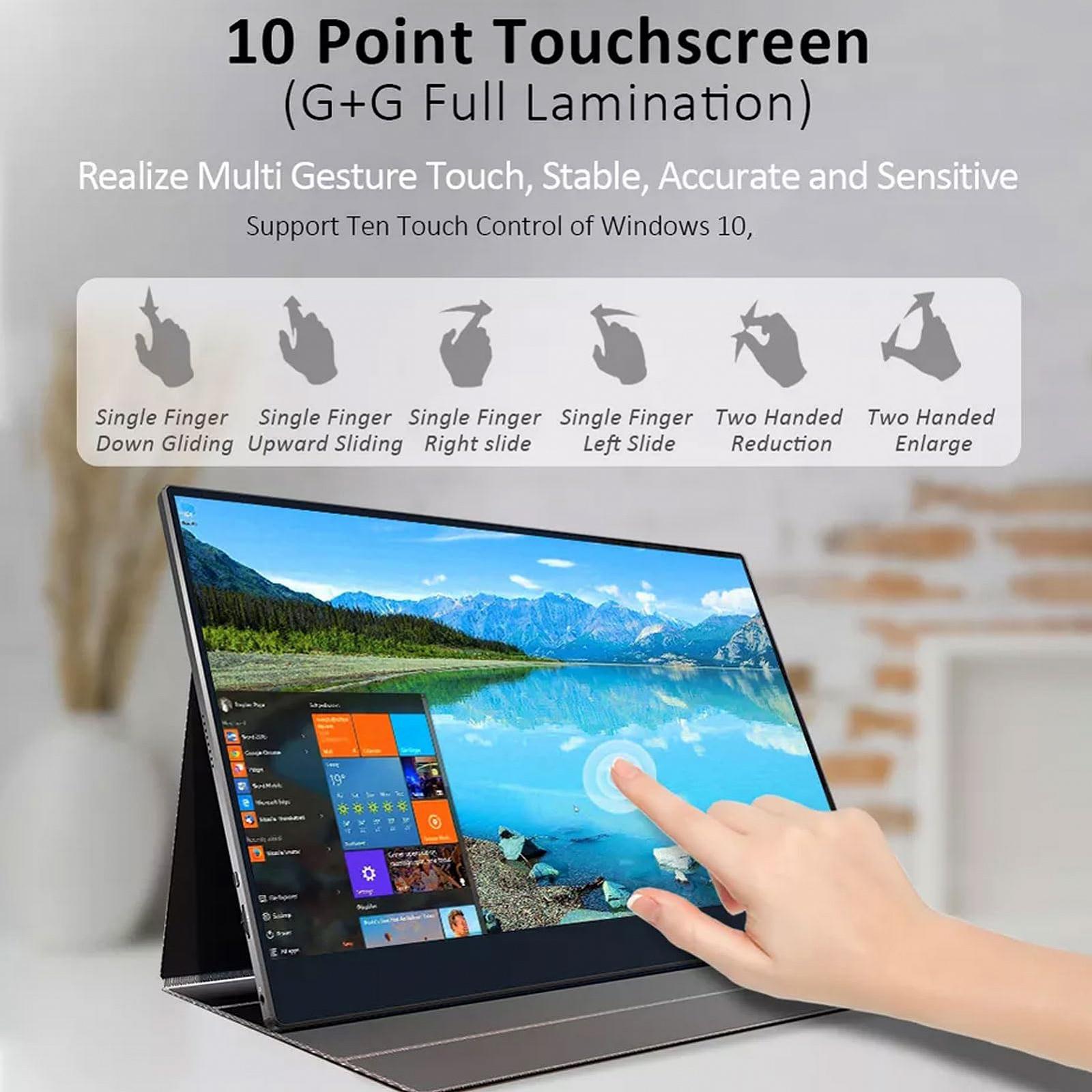 Монітор ASHATA Portable 15.6 Inch Gaming FHD IPS 1080P 096 Level Pressure Sensitivity Ultra Slim Extension (EU Plug), фото №4