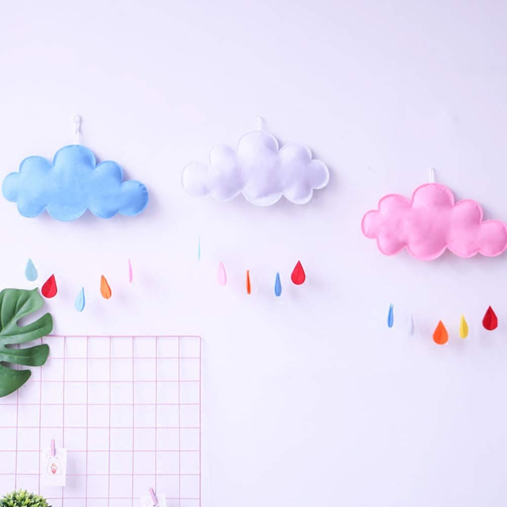 Украшение Inzopo Felt Clouds Water Drops для детской комнаты, палатки, Рождества, мобильное украшение, белое, фото №5