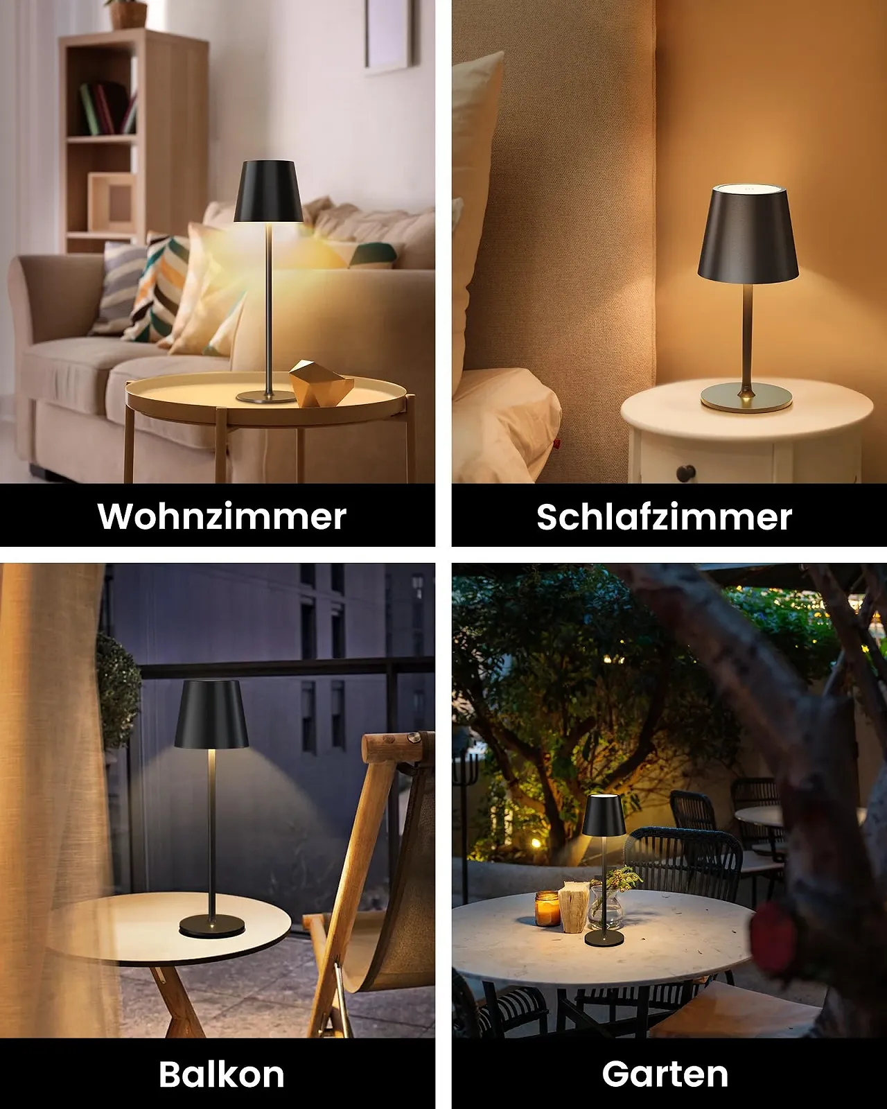 Настільна лампа LED акумуляторна 5000 мАг регульована за висотою 2 шт. Золото, фото №4