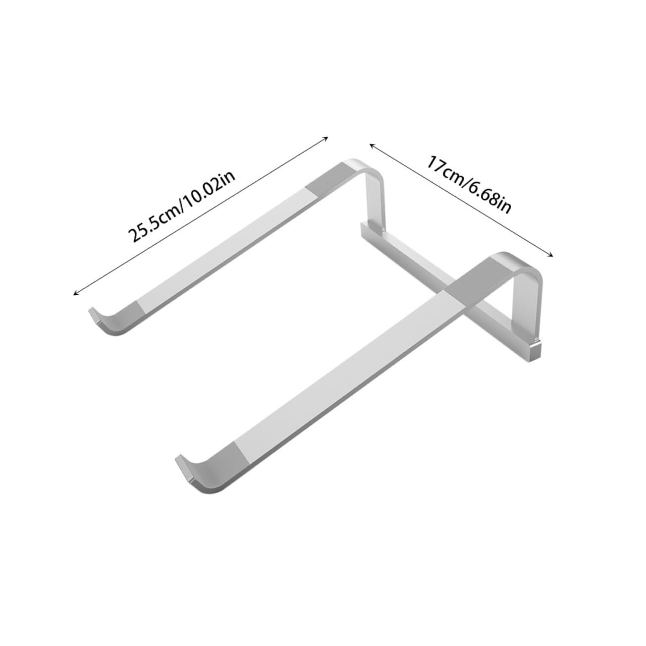 Підставка для ноутбука алюмінієва NUOBESTY з функцією охолодження, складна, стабільна, для настільних ПК, планшетів і ноутбуків, ергономічна, портативна, срібна, фото №2