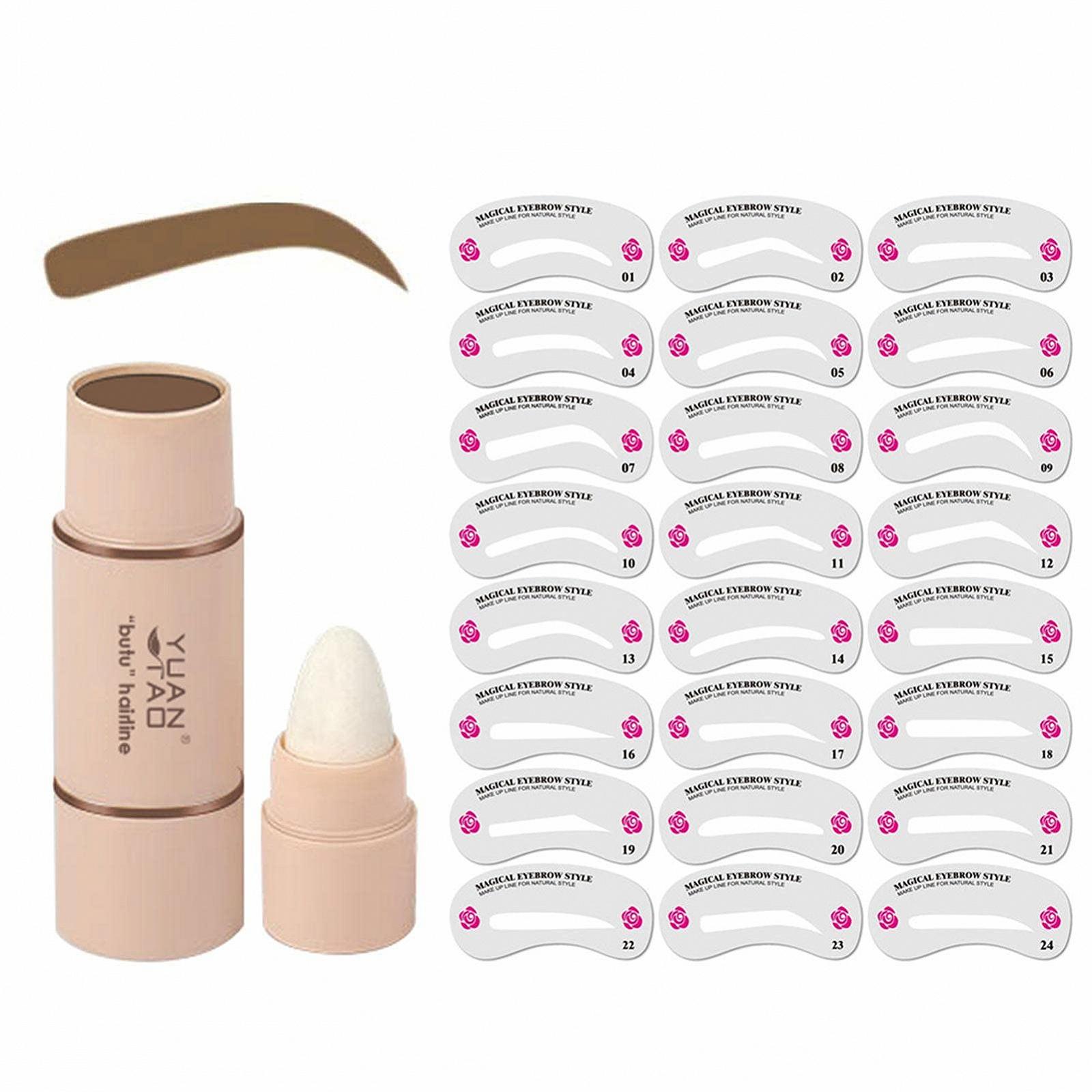 Набір Stencil Kit Eyebrow Stamp з 24 картками для брів, фото №1
