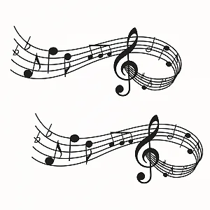 Наклейка на стіну Музичні ноти DIY 2 шт. Чорний - Фото 1