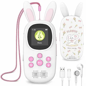 MP3-плеер Niedlicher Hase 32GB Bluetooth с наушниками и динамиком, с FM-радио, записями, будильником, шагомером, секундомером - Фото 1
