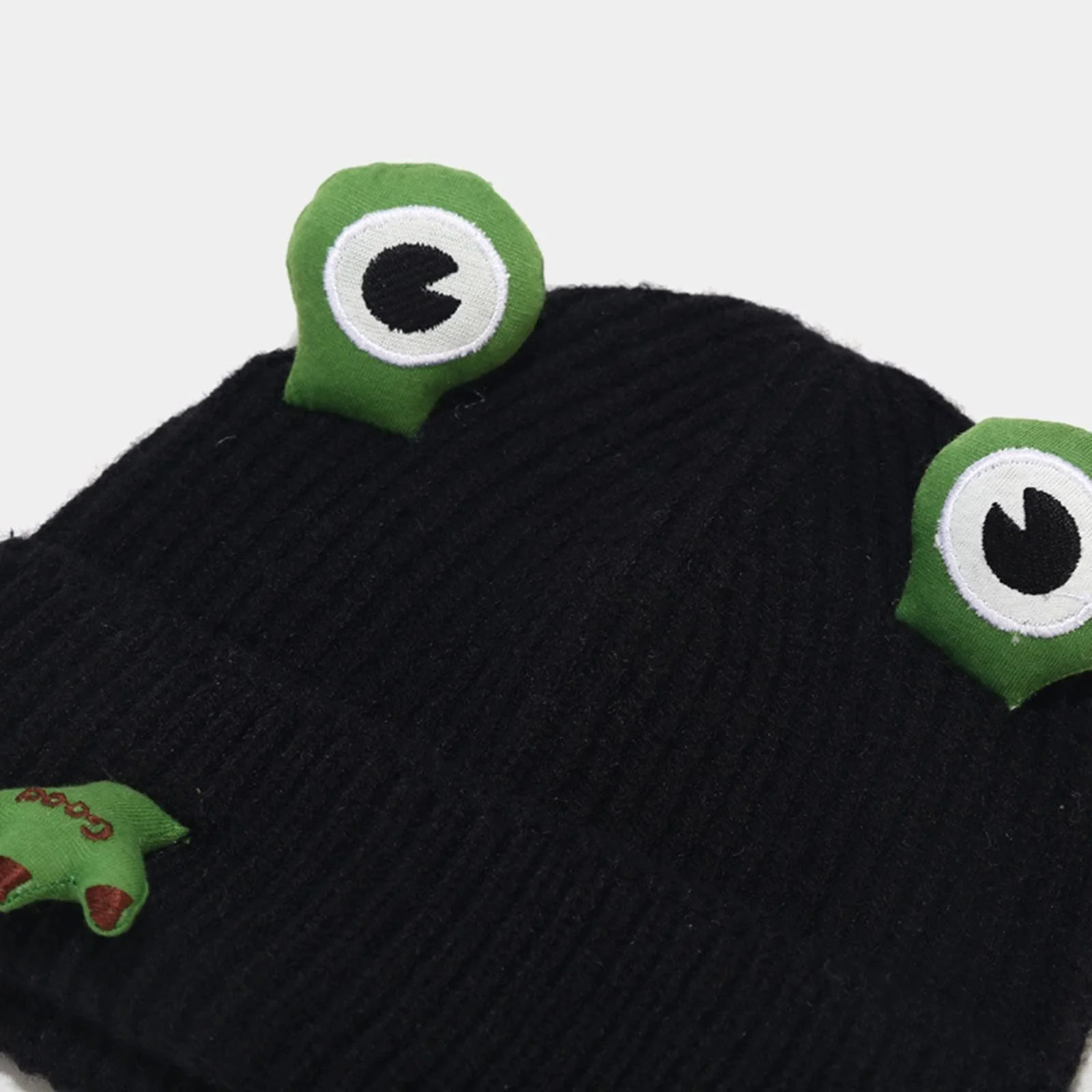 Шапка-біні В'язана Капелюх з мультяшним жабеням для дівчинки, ковбойський стиль, фото №2 Шапка-біні В'язана Капелюх з мультяшним жабеням для дівчинки, ковбойський стиль, фото №2