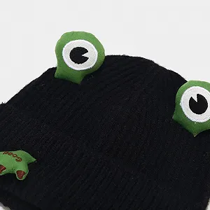 Шапка-біні В'язана Капелюх з мультяшним жабеням для дівчинки, ковбойський стиль synthetic.ua - Фото 1