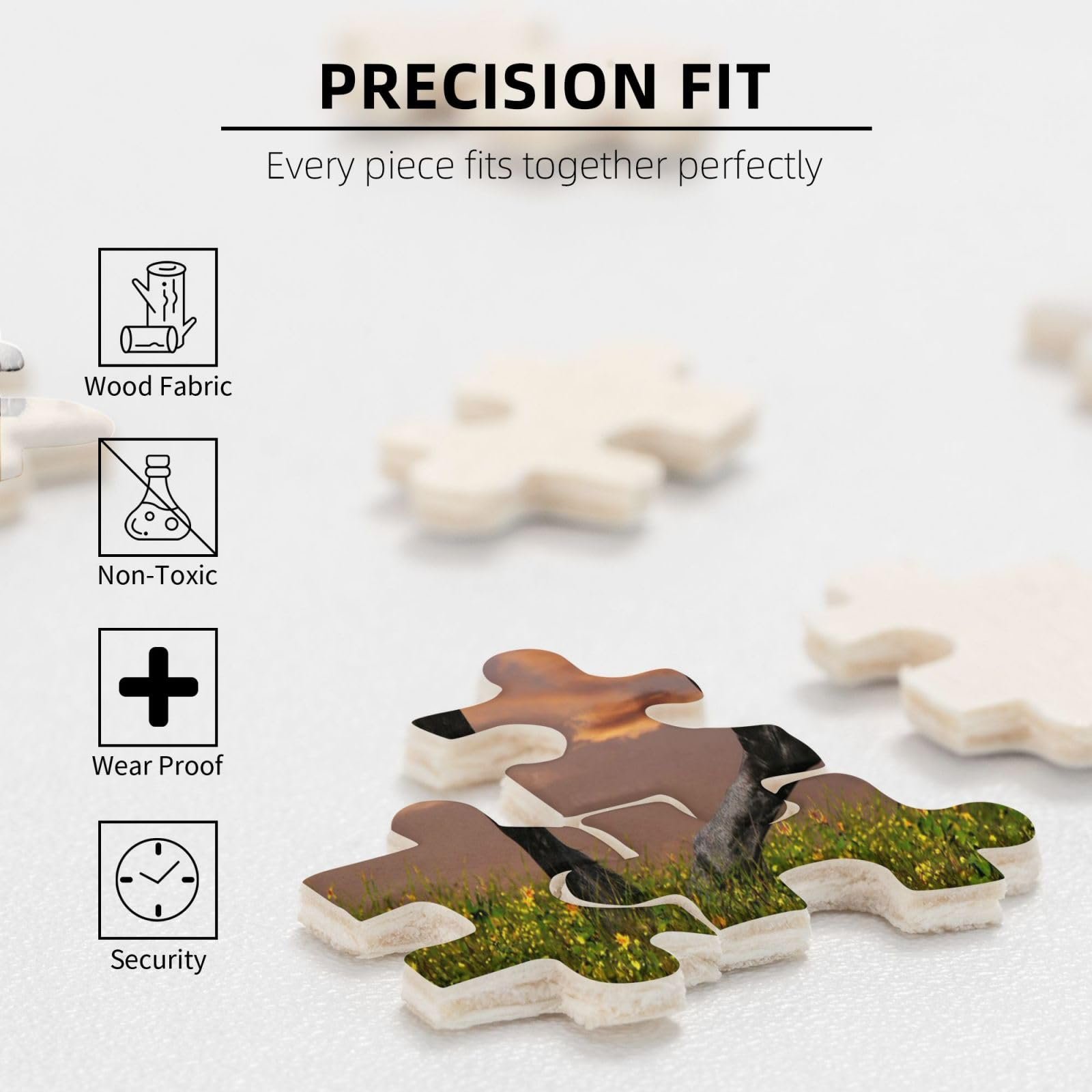 Пазл деревянный Horse Running in the Meadow 500 деталей 38 х 52 см, фото №7