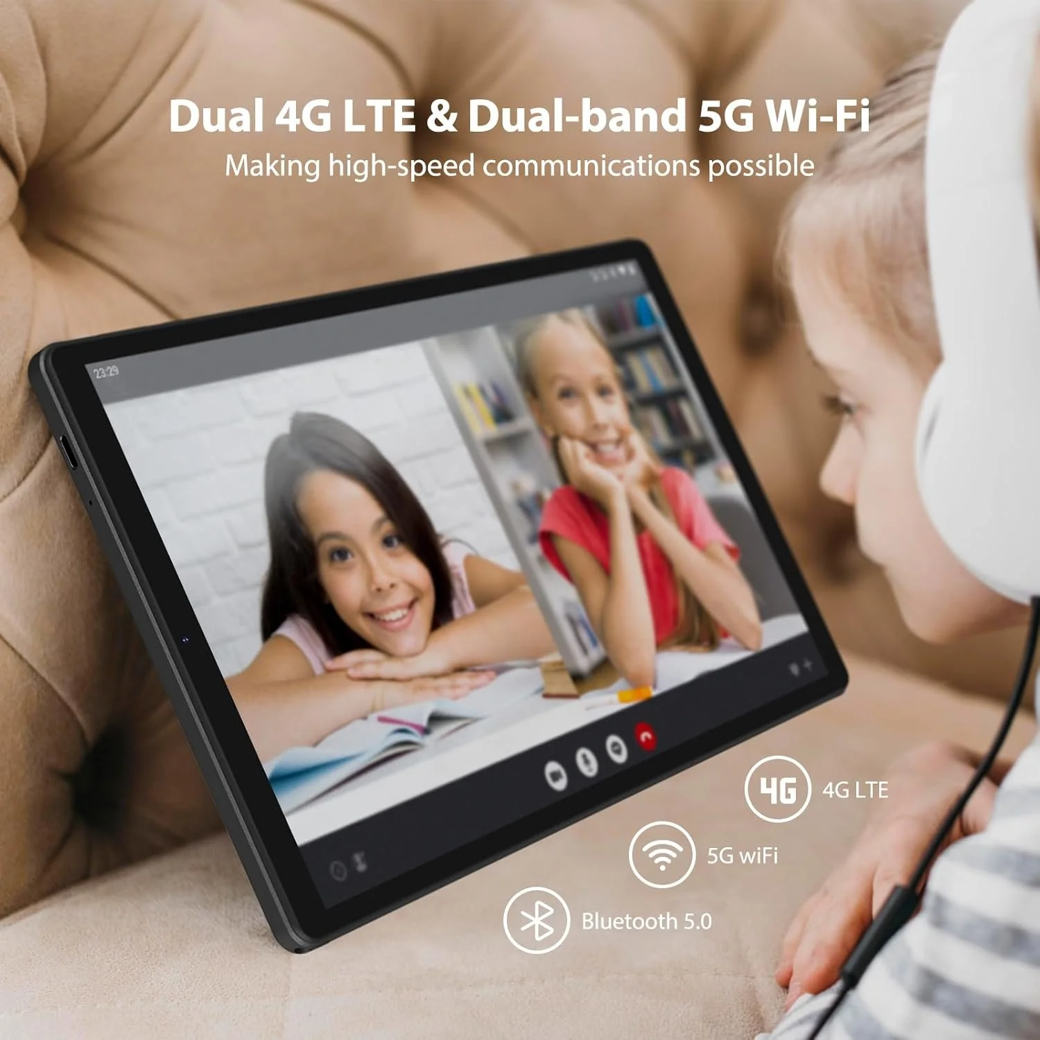 Планшет 10.4" Full HD PIXPEAK U921 12+24/256 ГБ 4G 2-SIM 8 ядер Android 14 8000 mAh Серый, фото №7 Планшет 10.4" Full HD PIXPEAK U921 12+24/256 ГБ 4G 2-SIM 8 ядер Android 14 8000 mAh Серый, фото №7