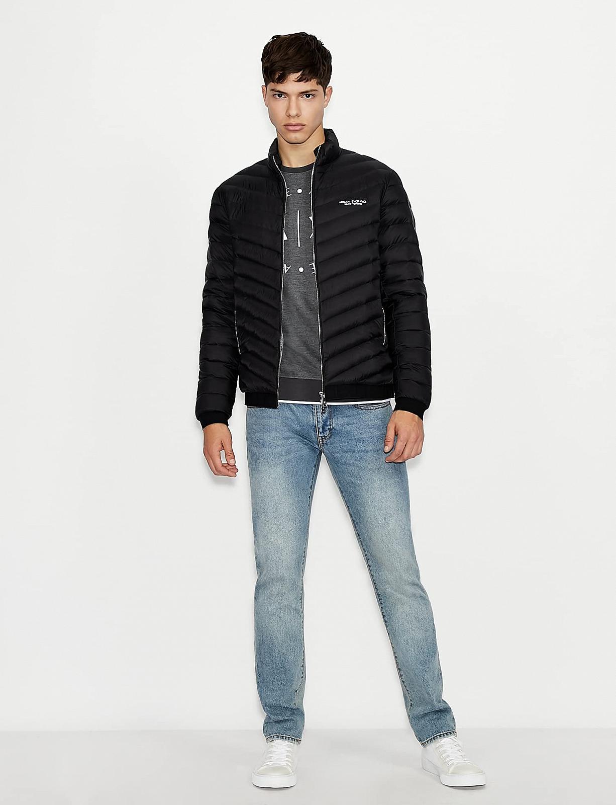 Куртка Armani Exchange стьобана Milano/New York Logo Zip-Up Down Alternative Coat, фото №3