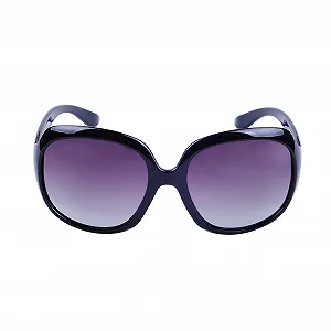 Поляризованные солнцезащитные очки женские QIXU Круглые Ретро Винтажные Модные Большого Размера UV400 Защита Линз черный synthetic.ua - Фото 1