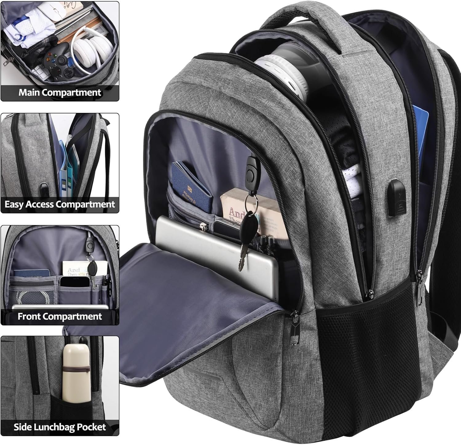 Рюкзак BIKROD 20-35 L 17.3 дюйми Gray, фото №3 Рюкзак BIKROD 20-35 L 17.3 дюйми Gray, фото №3