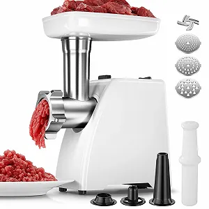 Мясорубка AMZCHEF Электрическая с 3 решетками и насадкой для колбас - Фото 1