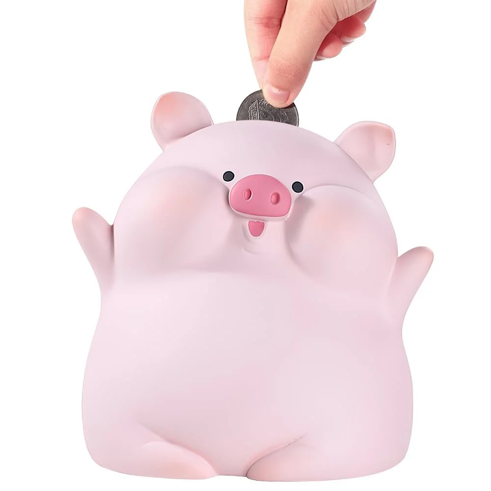 Копилка Resin Enamel Поросенок небьющаяся Розовая, фото №1