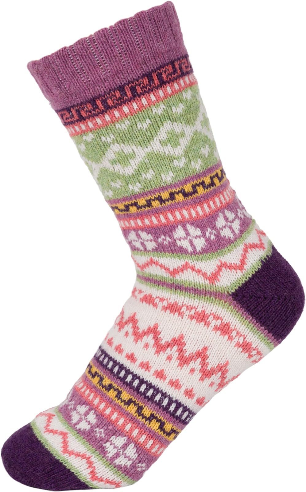 Женские носки Norwegian styleBREAKER с зимним норвежским узором, теплые вязаные носки, размер 37-41, 1 пара, фото №1