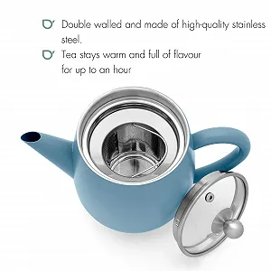 Чайник-заварник Bredemeijer Двостінний 1.1 літра Синій synthetic.ua - Фото 1