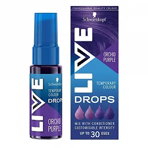 Краска для волос Schwarzkopf LIVE Colour Drops Vegan Полуперманентная Фиолетовая, 2-12 раз мытья, Стойкая, Орхидея Фиолетовая, 30 мл - Фото 1