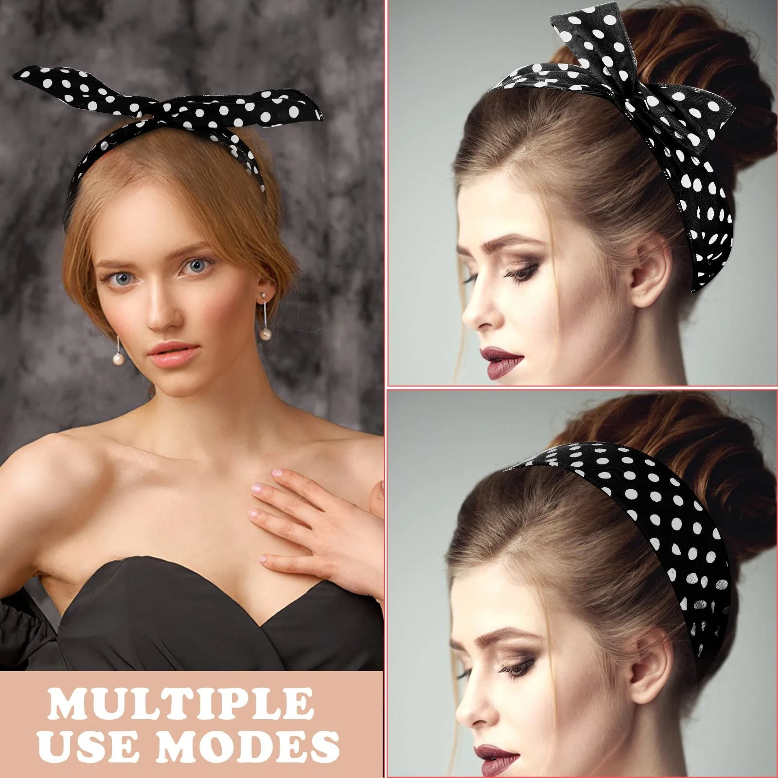 Пов'язка на голову в горошок, фото №5