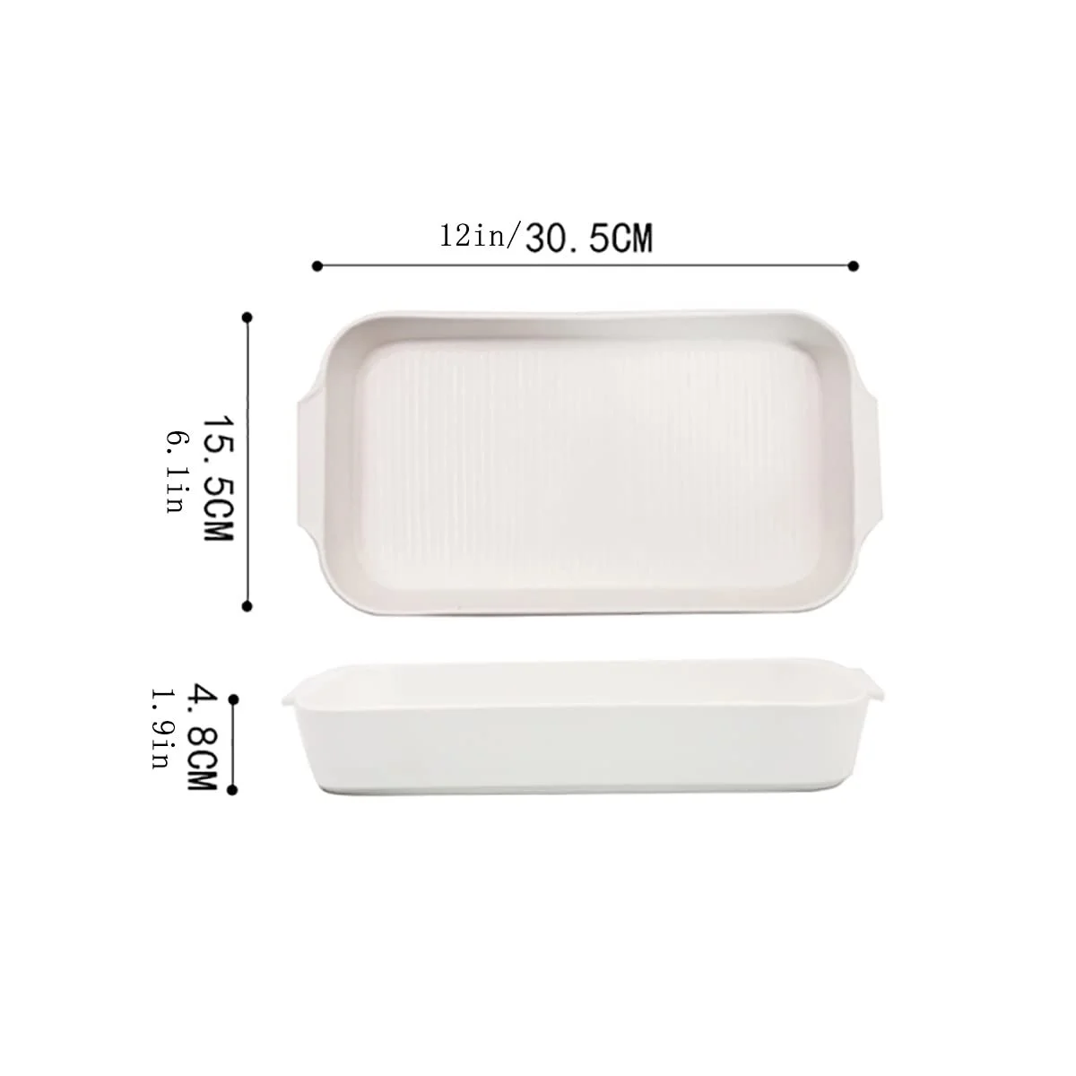 Набор форм для запекания фарфоровых прямоугольных с двойными ручками 2 шт., фото №2