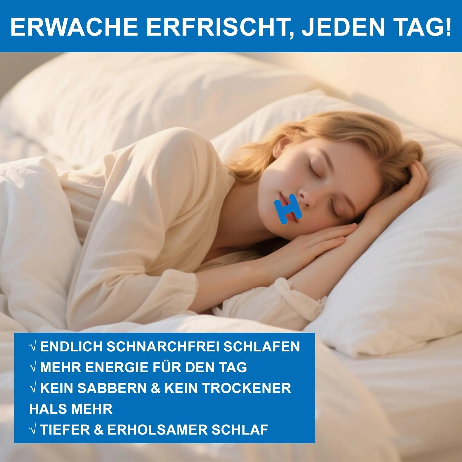 Полоски для рта Raheem для сна, 72 штуки H-образные., фото №2