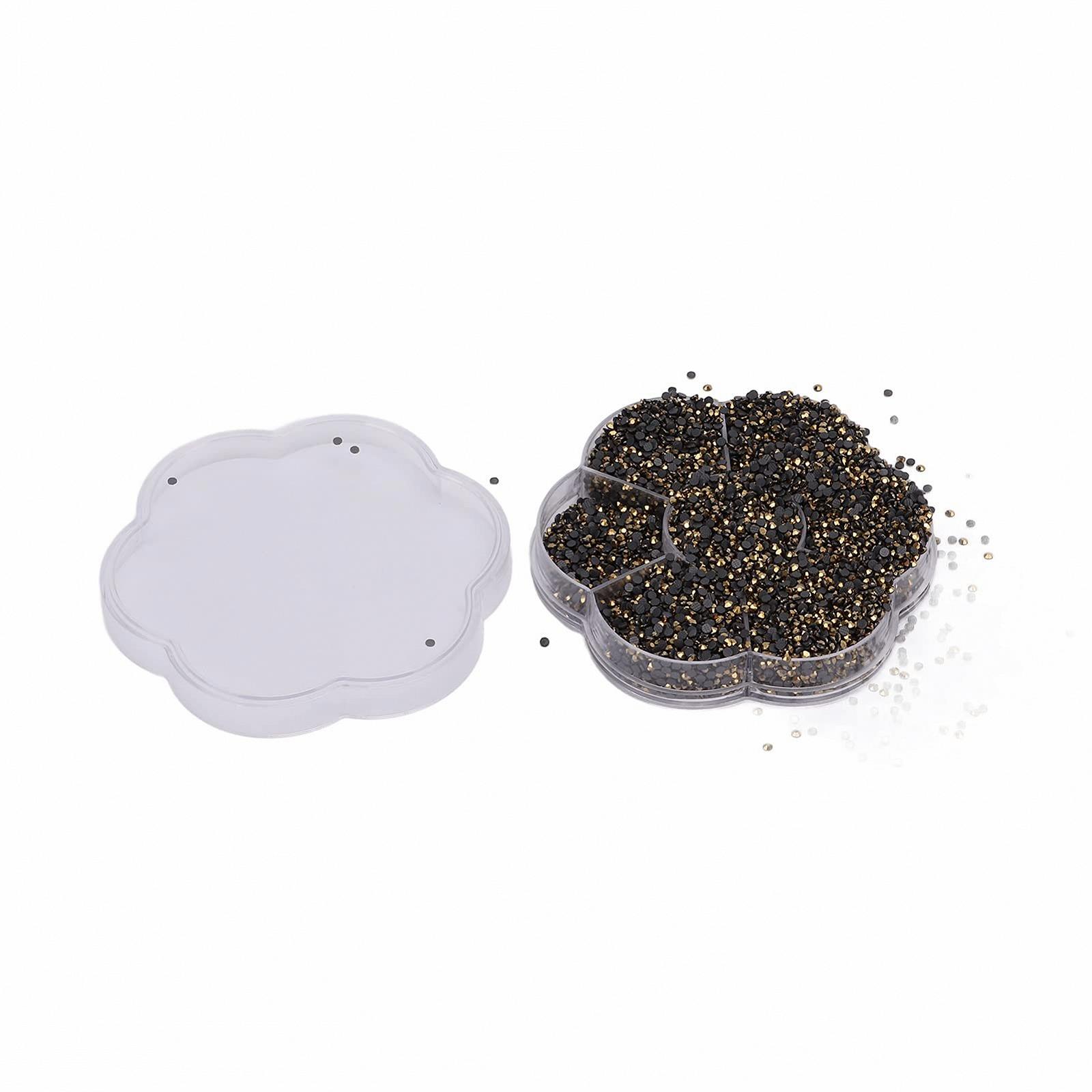 Стразы для ногтей Плоские Разноцветные для дизайна ногтей и украшений, сумок, поделок (Mined Gold), 14400 шт, фото №7