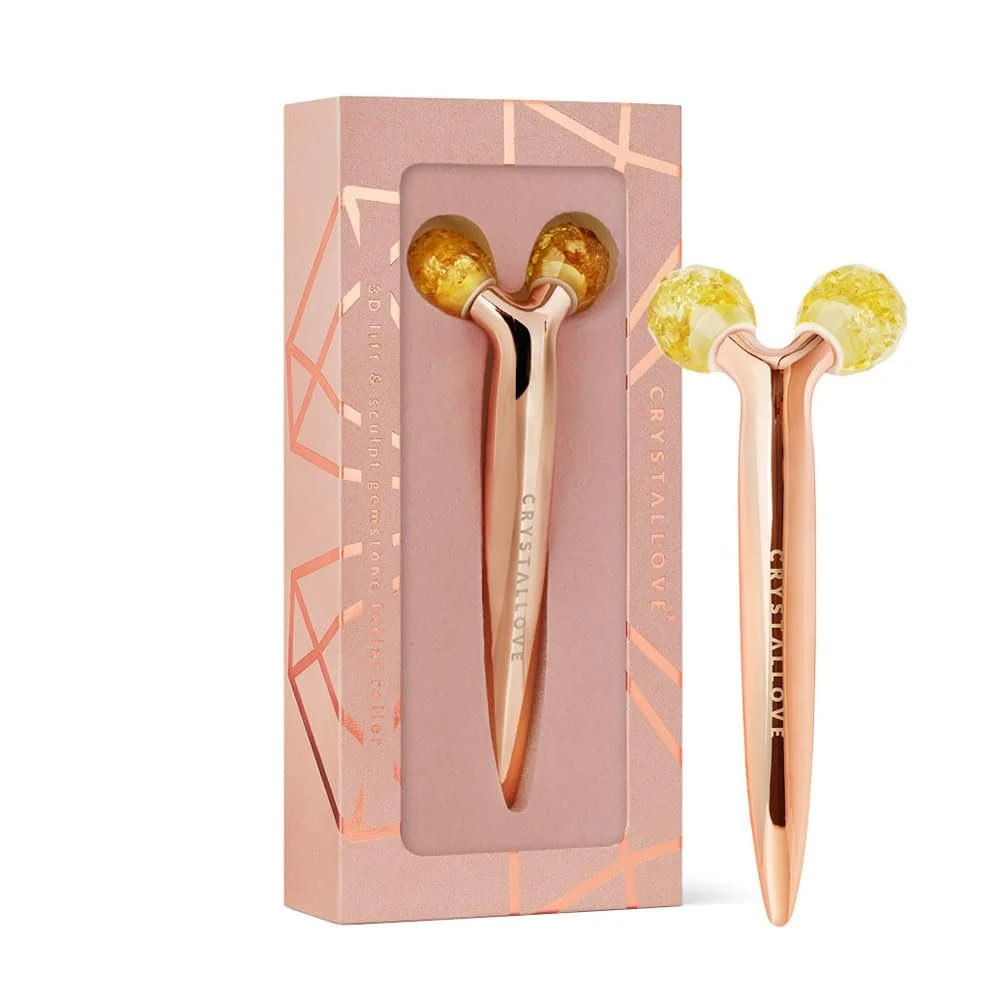 Масажер для обличчя CRYSTALLOVE Lemon Amber 3D Face Roller Anti-Ageing, фото №1