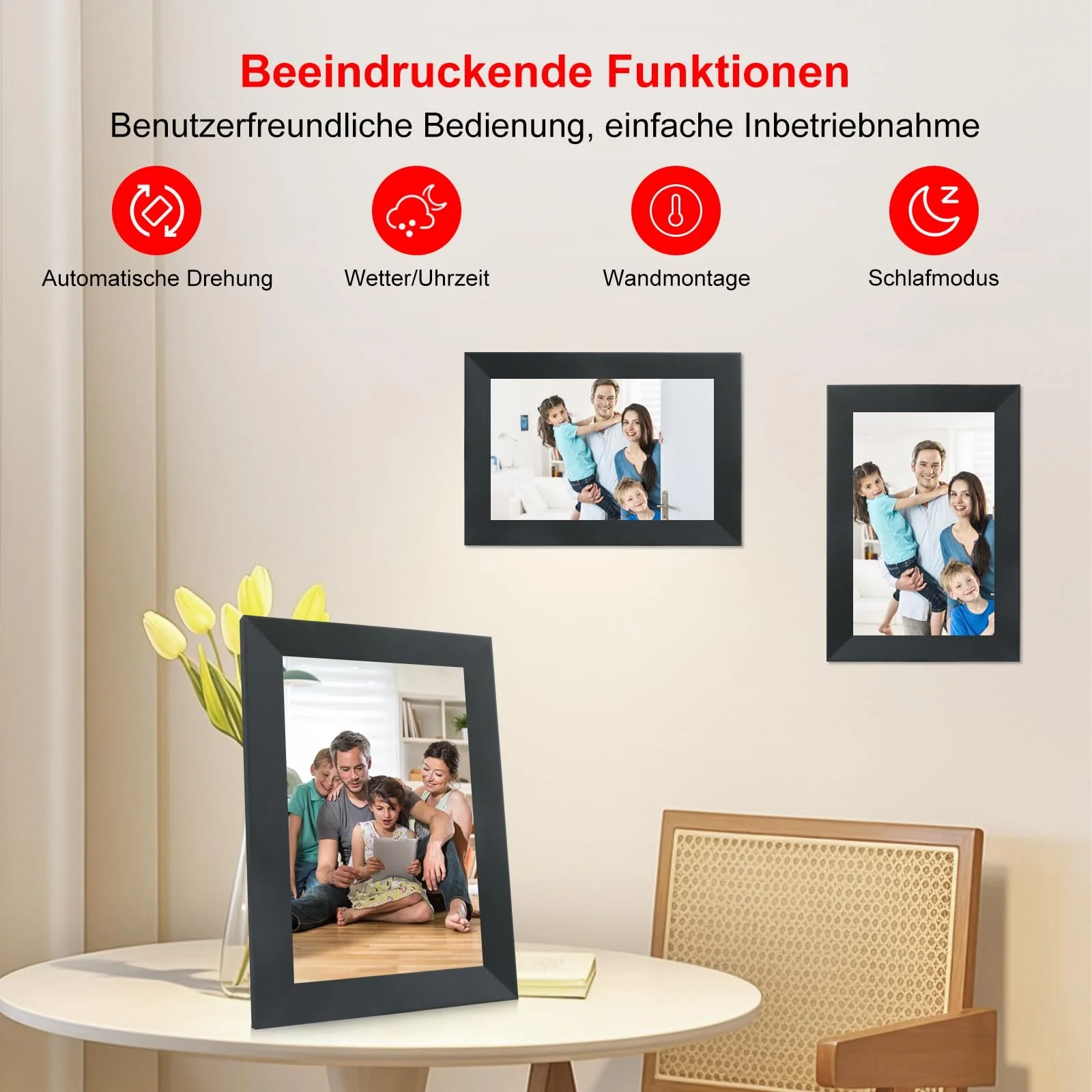 Цифровая фоторамка Frameo WiFi 10.1" 1920 x 1200 HD IPS Touchscreen 16 GB Черный, фото №5
