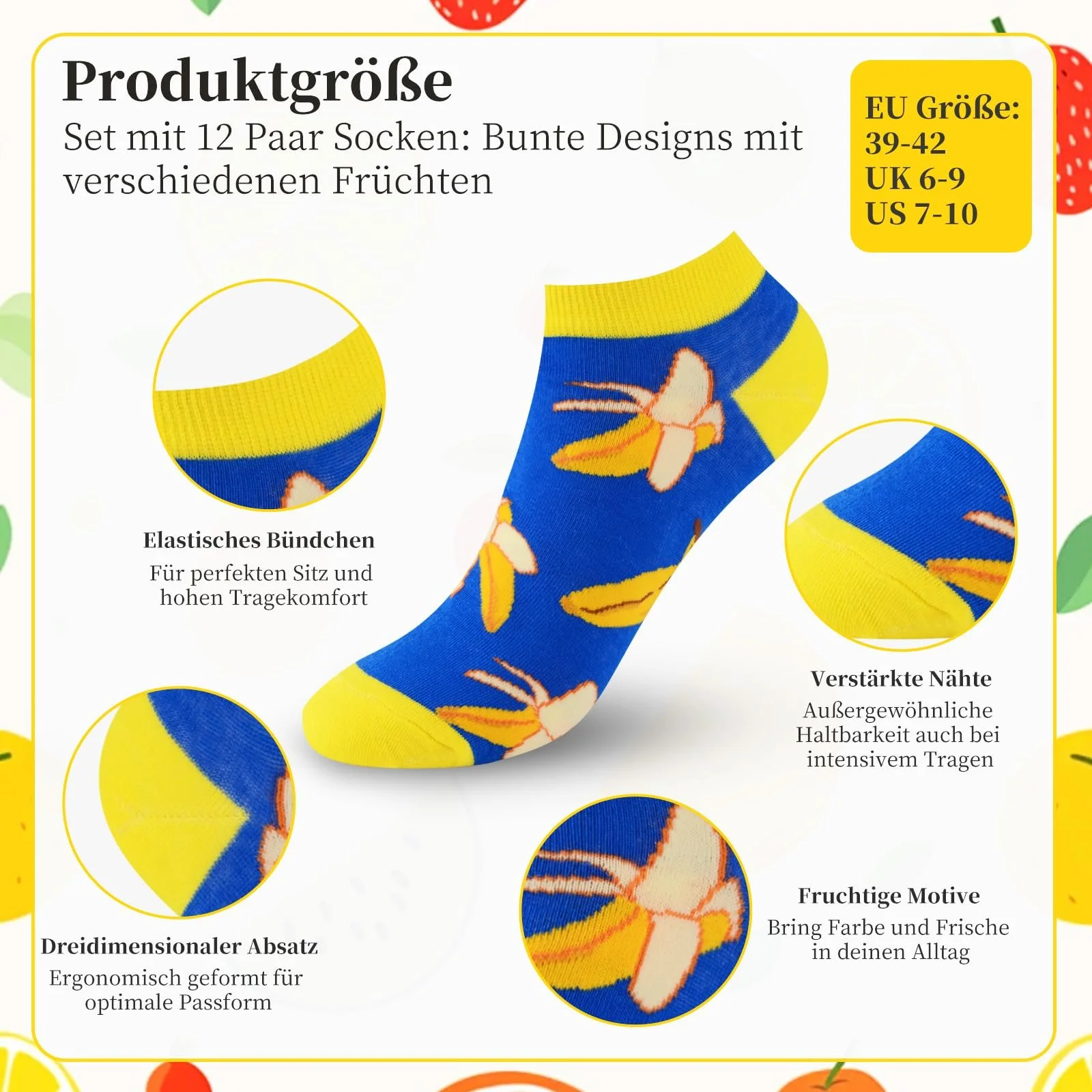 Носки Хлопковые Разноцветные, 37-42, Хлопок, Разноцветные Носки, Короткие, Повседневные, Необычные Забавные, фото №2