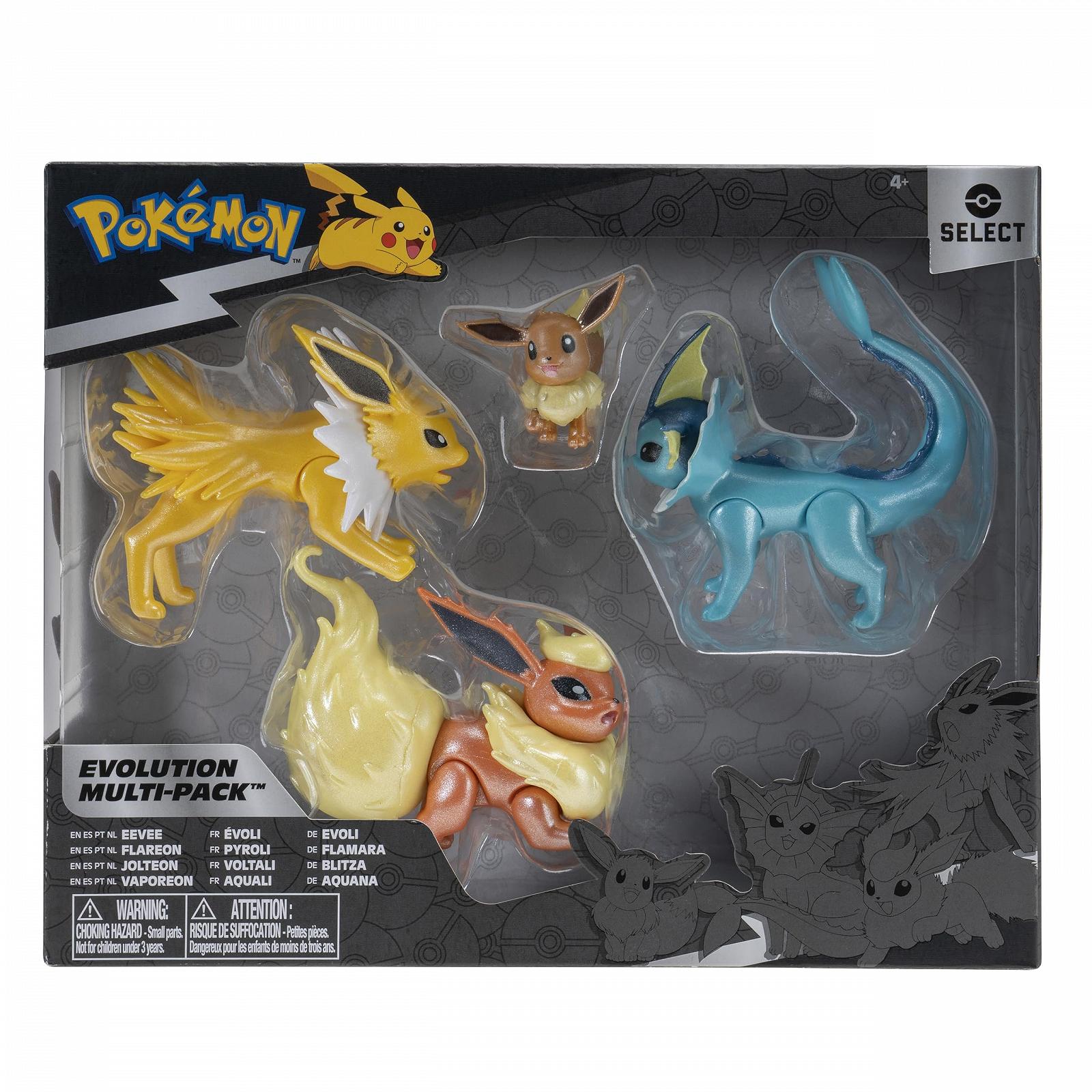 Набір фігурок Pokemon Select Evolution (5 см Іві #1, 7.5 см Джолтеон, 7.5 см Вапореон, 7.5 см Флареон), фото №2