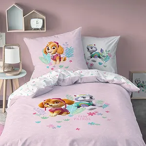 Постельное белье Фланель Paw Patrol Skye & Everest 135 x 200 см Розовый - Фото 1