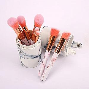 Набор кистей для макияжа 10 Marbled: кисть для тональной основы, кисть для теней, кисть для консилера, кисть для румян, набор инструментов для макияжа synthetic.ua - Фото 1
