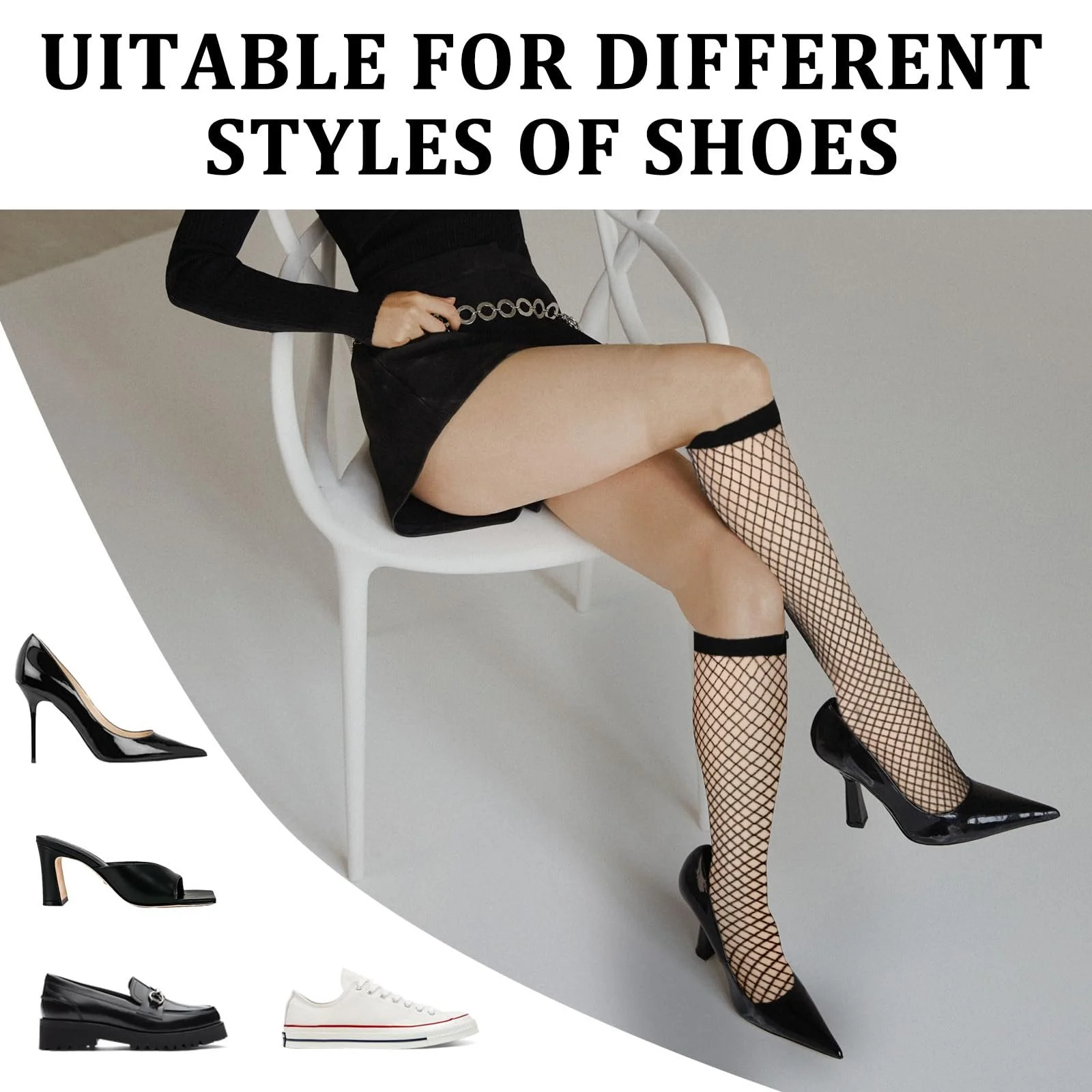 Шкарпетки нейлонові 4 пари Жіночі панчохи в сітку, фото №3