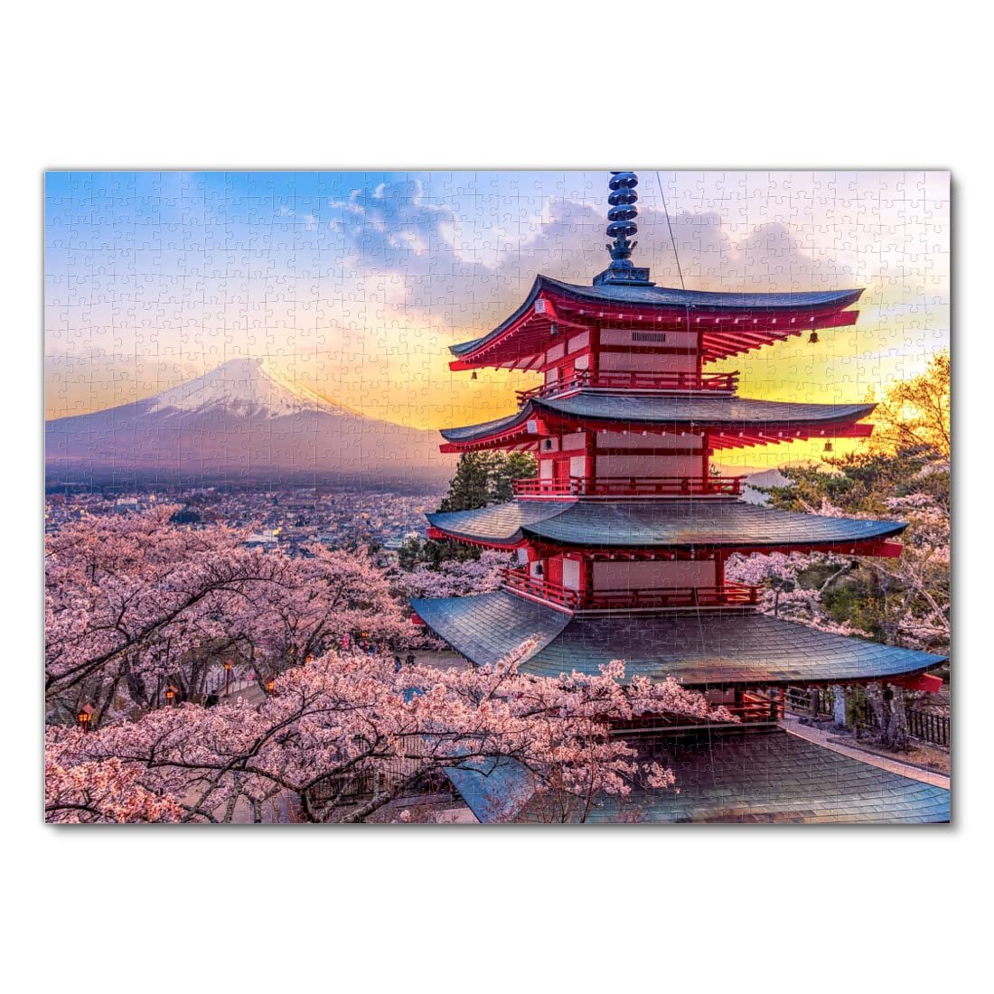 Пазл Lais Puzzle Fujiyoshida, Japan Mount Fuji Chureito Pagoda 1000 деталей, фото №2