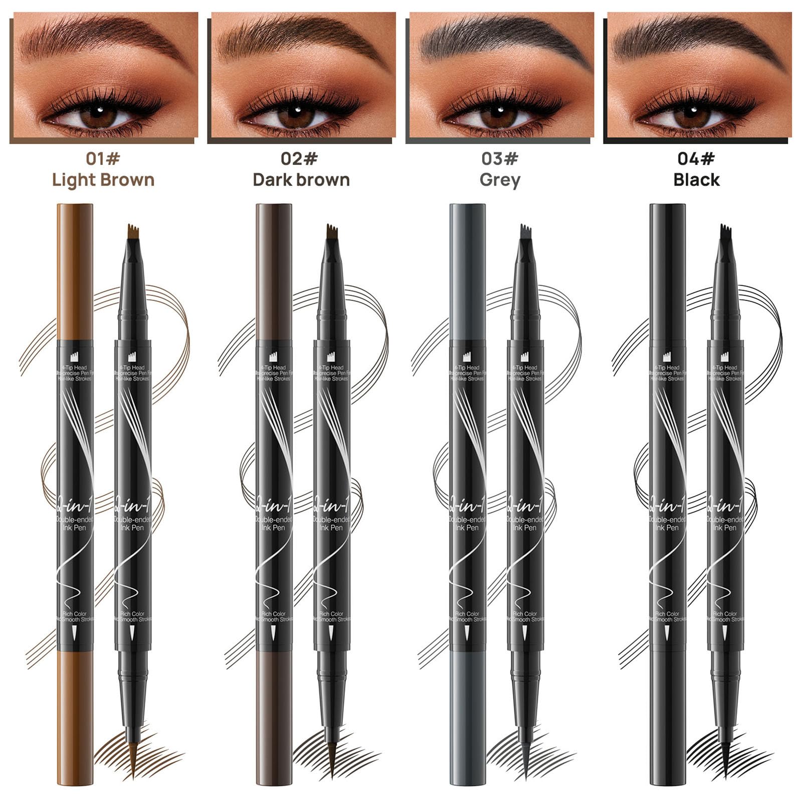 Олівець для брів 3D водостійкий Microblading 4 Гілки Розмір: один, фото №6