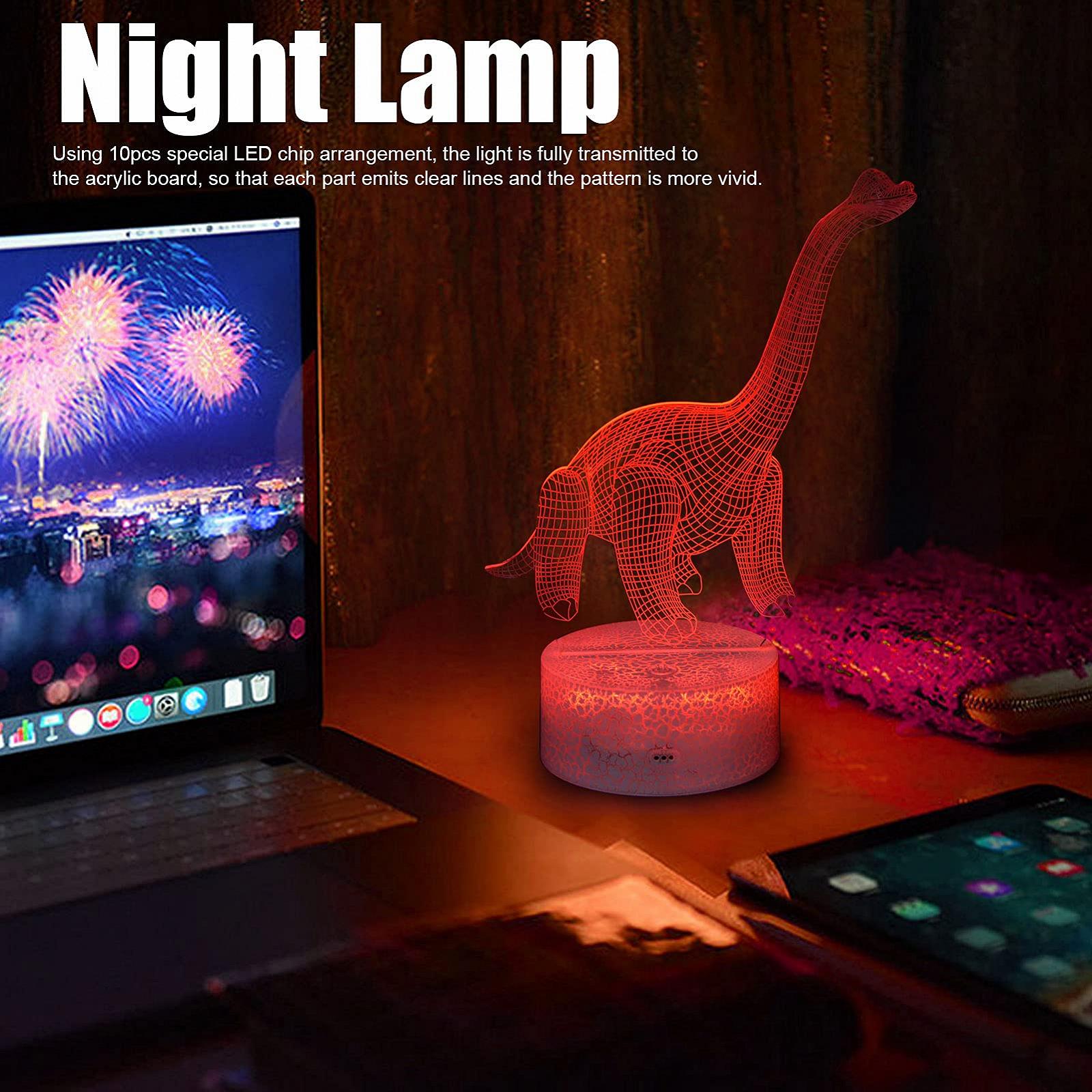Нічник Haofy Dinosaurier RGB 16 кольорів 4 режими Диммуюча лампа Підтримка дистанційного керування Сенсорне управління Декор, фото №3