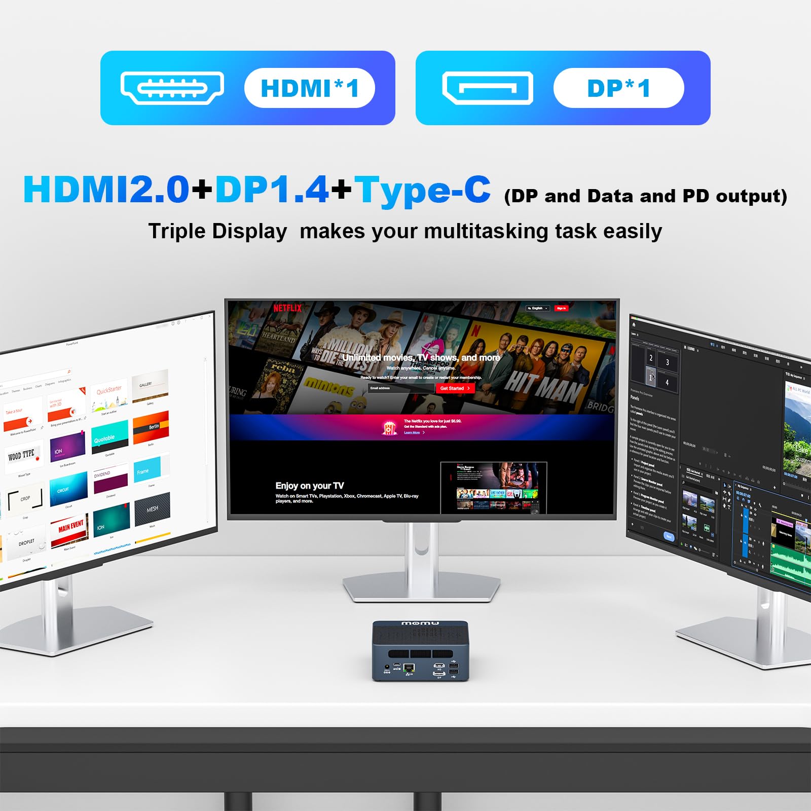 Мини ПК AWOW HI12 Windows 11 Pro Core i5-12600H 12 ядер / 16 потоков до 4.5GHz, Iris XE Graphics, 16GB DDR4/512GB PCIe3.0 SSD, фото №6